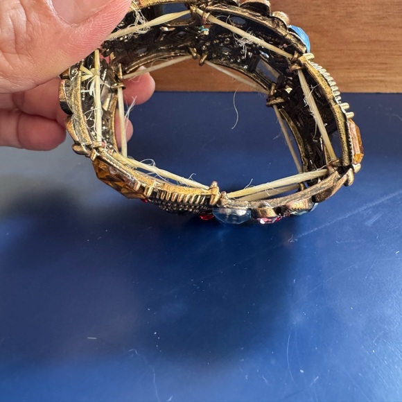 Ornate Blue and Red Mosaic Bracelet - Picture 8 of 8